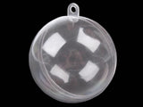 Clear Round Plastic Fillable Christmas Bauble Ornament 2 pk