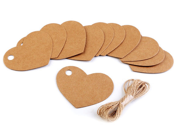 Heart shaped kraft cardstock gift tags