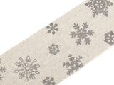 Snowflakes patterned linen ribbon