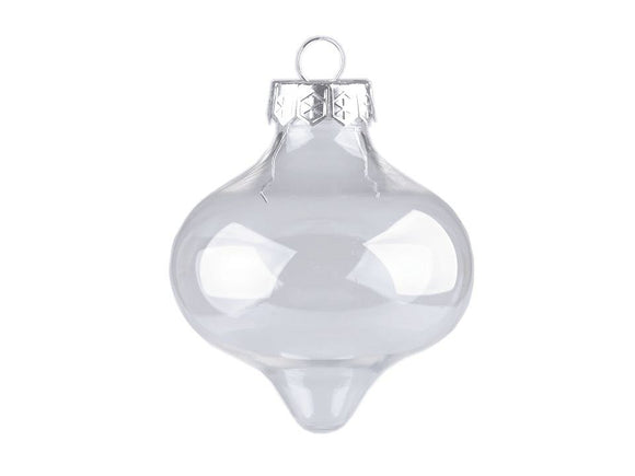 Clear Lamp Shaped Plastic Fillable Christmas Bauble Ornament 2pk