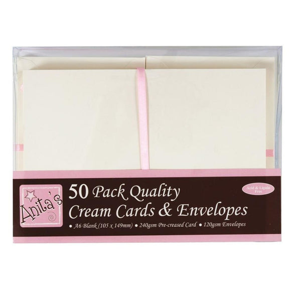 Anita's A6 Cards & Envelopes Cream (50pk) Ireland