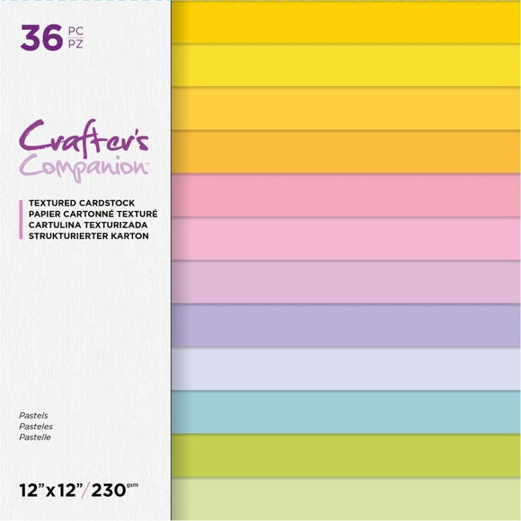 Crafter's Companion Pastels 12x12 Inch Textured Cardstock