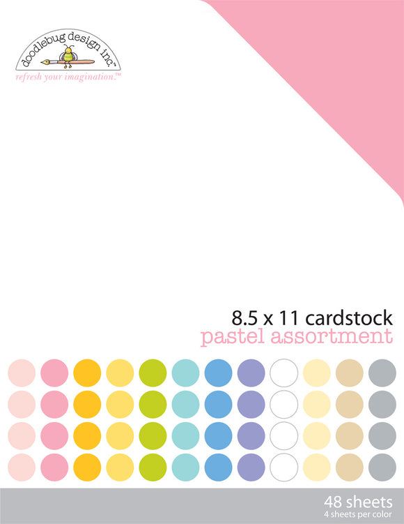 Doodlebug Design Pastel 8.5x11 Inch Textured Cardstock Pack