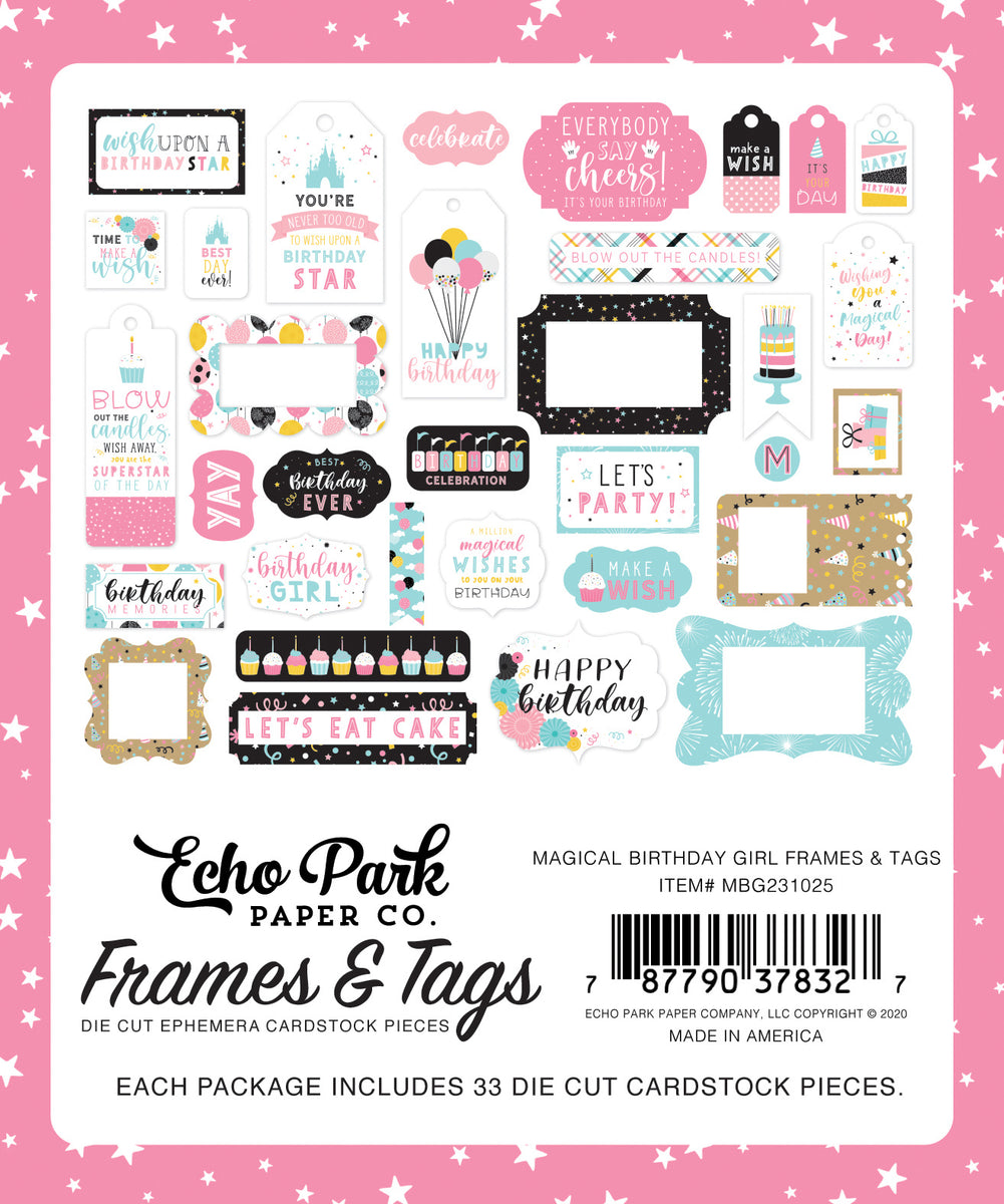 Echo Park Magical Birthday Girl Frames  Tags – Our Craft Room