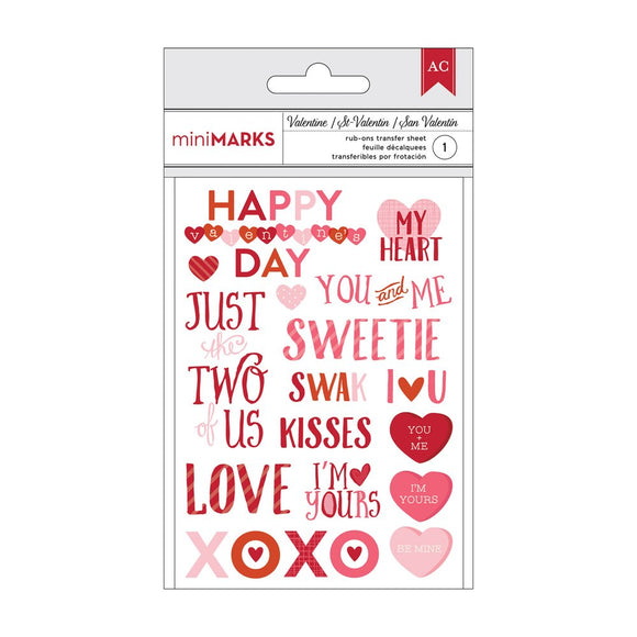 American Crafts Valentines rub-on phrases
