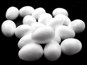 Pack of 10 Polystyrene Eggs 4x5.5 cm solid