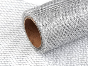 Wire Mesh Ribbon with Lurex width 15 cm Gold/Silver