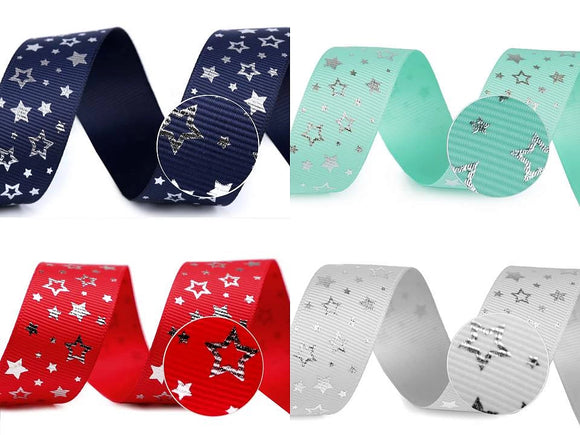 Christmas Grosgrain Ribbon Stars width 25 mm Ireland- 3 colours