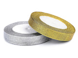 Gold and silver lurex brocade ribbon