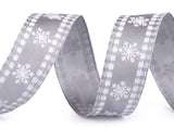 Wired snowflake ribbon grey