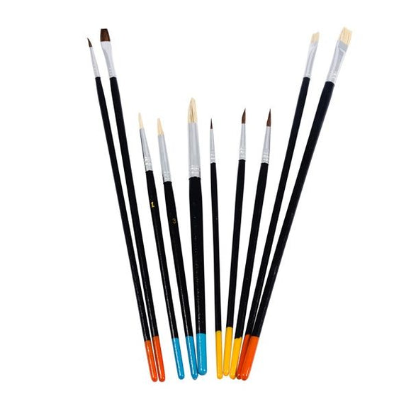 BRUSH SET WATERCOLOUR & OIL PAINTING BRUSHES Assorted box 10