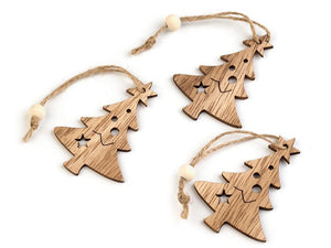 Wooden hanging Christmas decorations