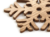 Wooden hanging snowflake decorations