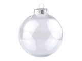 6 Pack Clear Christmas Baubles 8cm