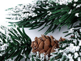 Artificial Frosted Pine Twig with Cone