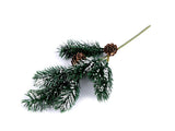 Artificial Frosted Pine Twig with Cone