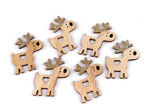 Wooden reindeer with self adhesive back