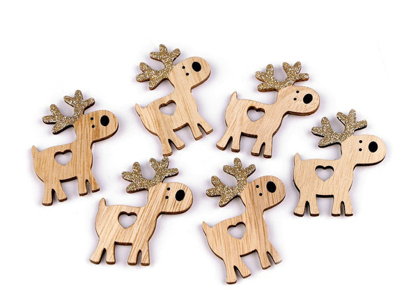 Wooden reindeer with self adhesive back