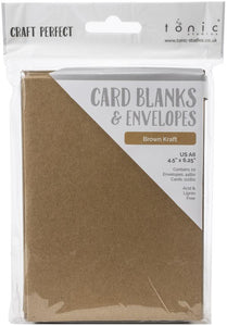 Craft Perfect • Card blanks & envelope 114x158mm KRAFT