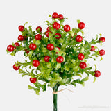 Bilberry bunch with red berries