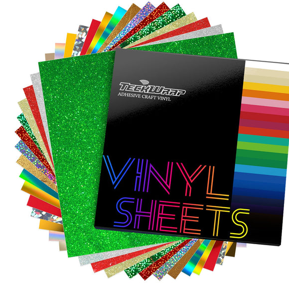 Teckwrap Christmas Pack of 15 Vinyl sheets of mixed colours & textures