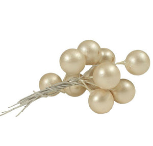 Decorative bauble pick pearl cream in colour