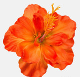 Artificial Hibiscus flower head orange and green colour