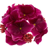 Artificial Hydrangea Flower head with pistils dark purple colour