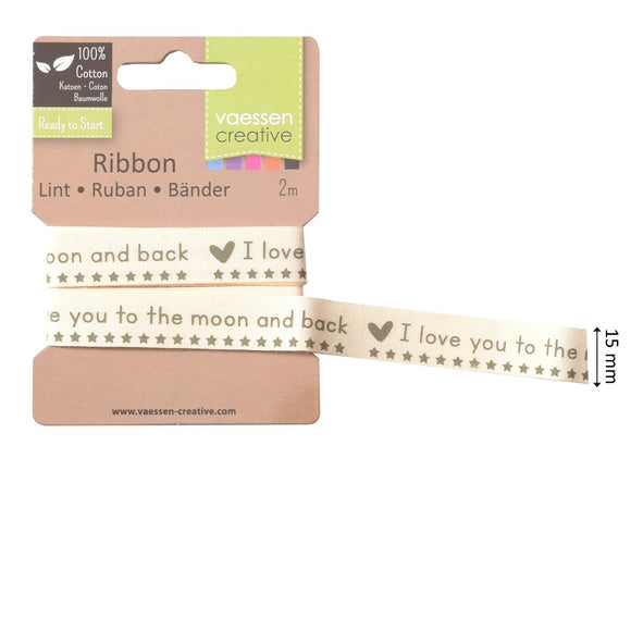 Ribbon 2mx15mm I Love You To The Moon And Back Ireland