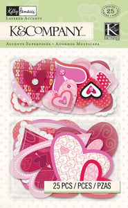 K&Company Valentine hearts layered accents