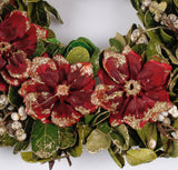 Leaf wreath laurel 30 cm with decorations and gold glitter 