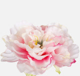 Artificial Peony head Cream and pink with yellow tinges