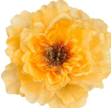 Artificial Peony head yellow with brown centre colour