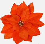 Artificial Poinsettia flower heads dark orange