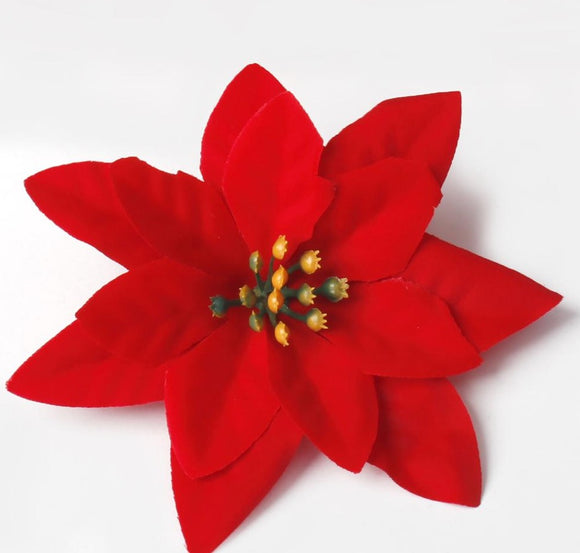 Artificial Poinsettia flower heads red