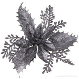 Dark grey colour Poinsettia with glitter