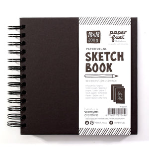 Sketchbook 18x18cm Black 64 pages 200g