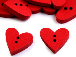 Wooden Decorative Button Heart