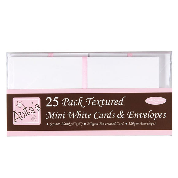 Anita's 4x4 Inch Cards & Envelopes White (25pk)