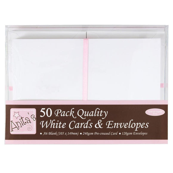 Anita's A6 Cards & Envelopes White (50pk)