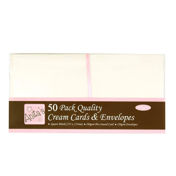Anita's Square Cards & Envelopes Cream (50pk)