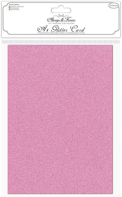 Craft Consortium Glitter Card A4 Fuchsia Pink