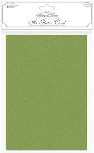 Craft Consortium Glitter Card A4 Moss Green