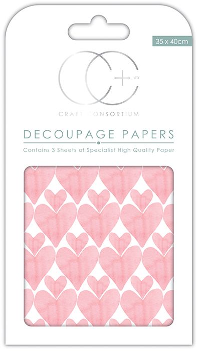 Craft Consortium Love Hearts Decoupage Papers