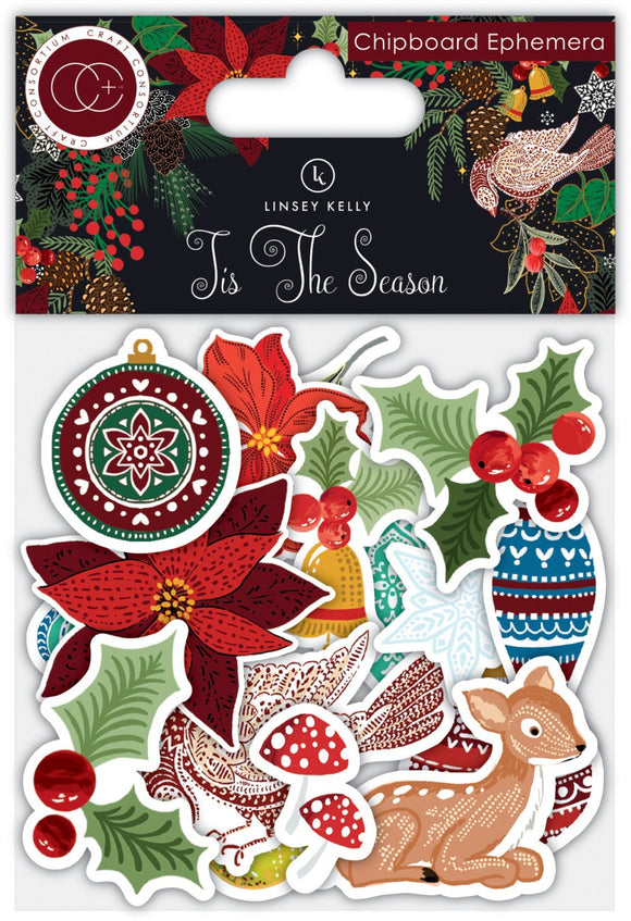 Craft Consortium Tis the Season Chipboard Ephemera Ireland