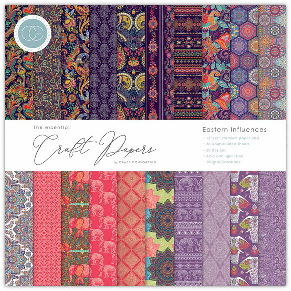 Craft Consortium Essential Craft Papers 12x12 Inch Paper Pad Eastern Influences