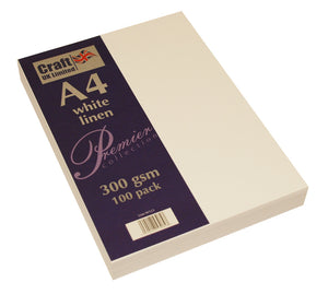 A4 White Linen Paper Pack 300gsm Ireland