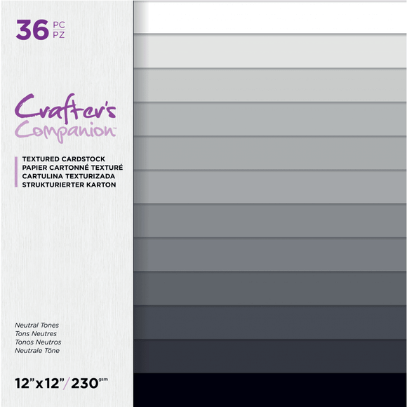 Crafter's Companion Neutral Tones 12x12 Inch Textured Cardstock