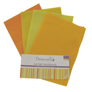 Dovecraft A4 Felt Multipack Yellows & Oranges