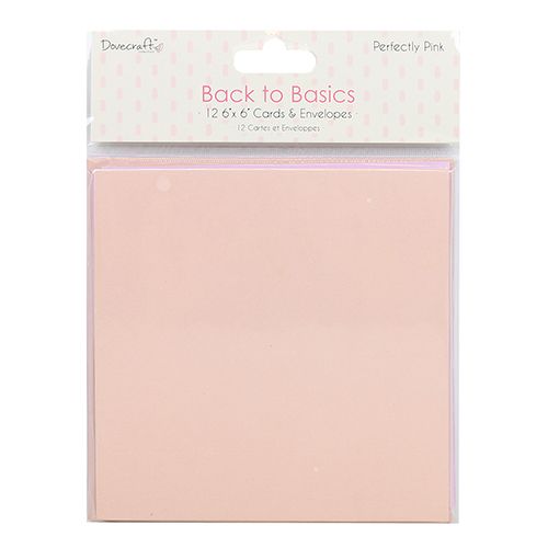 Variety of pink shades blank cards and envelopes